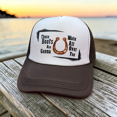 Nancy Sinatra These Boots Are Made for Walkin' Unisex Trucker Hat Brown Country