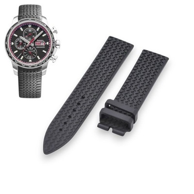 23mm Black Rubber Strap For Chopard Mille Miglia