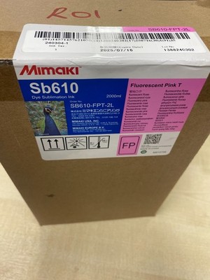 Fluoreszierende Pink Mimaki Sb610 Farbstoff Sublimation Tinte 2 ltr Neu mit Chip O/Datum R01