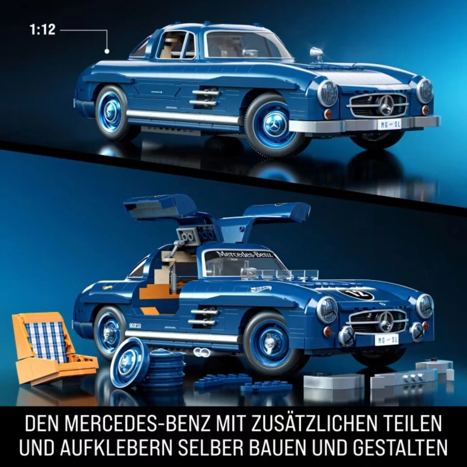 Mattel Brick Shop Hot Wheels Mercedes-Benz 300 SL Building Set (1600 Pieces) - Image 3 of 4