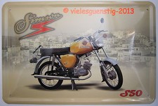 Blechschild 20x30 cm - Simson S50 gelb