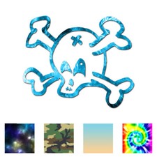 Cute Skull Crossbones - Decal Sticker - Multiple Patterns  Sizes - ebn1098