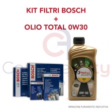 KIT TAGLIANDO FILTRI BOSCH + OLIO TOTAL 0W30 PEUGEOT 5008 II 2.0 HDI 110KW 150CV