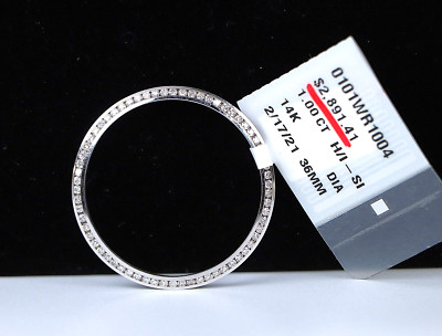 Aftermarket 36mm Rolex DateJust 14K White Gold 1.00ct Diamond Watch Bezel