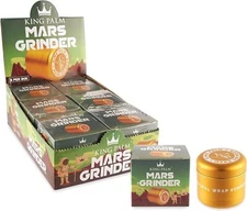 King Palm | Gold Aluminum 2 Piece 63mm Grinder Display | 6 Packs