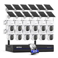 ANNKE 16CH NVR 4MP WIFI Solar Battery PT Color Security Camera System 2-Way Talk