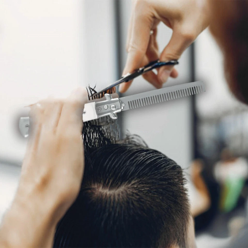 Cuchillo Peine de Bolsillo Negro Perla Switchblade Pelo Automático Pulsador Plegable Foto 2 de 4