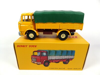Camion Berliet Dinky Toys France 584 GAK Bâché Jaune Et Vert, échelle 1/43, Boîte D'origine
