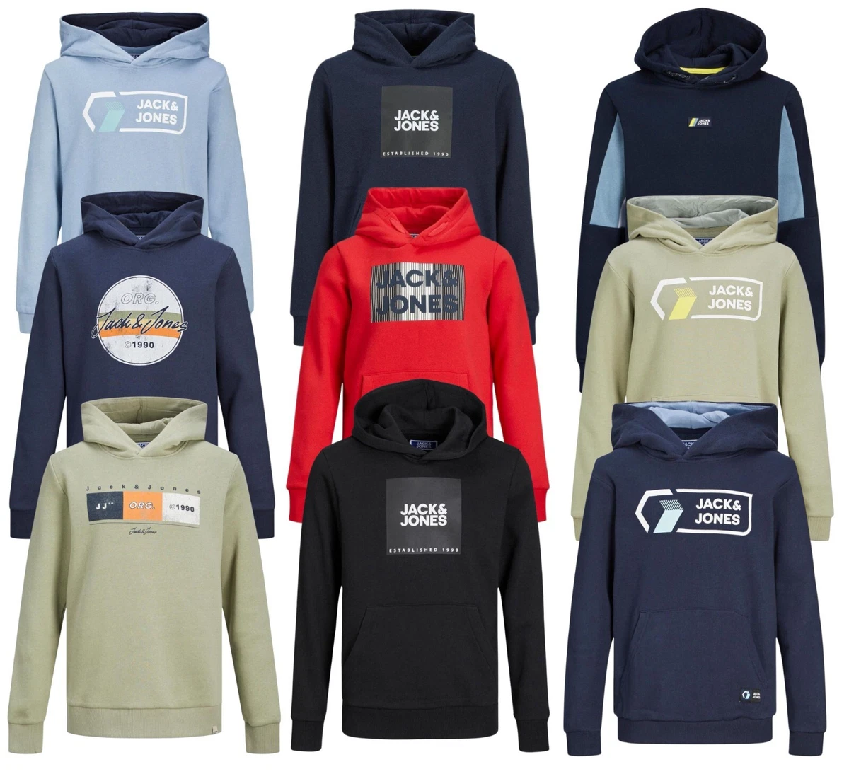 Kids Hoodie Jack Jones Boys Pullover Designer Warm Winter Hooded Sweat Top