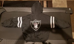 Oakland Raiders Jacket *vintage Pro Player raiders reversible Hooded Youth 10/12