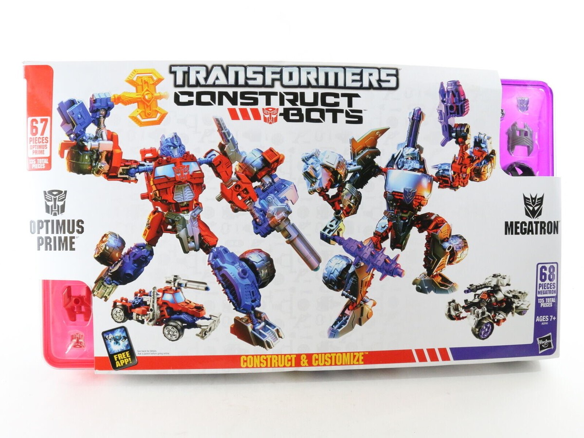 Optimus Prime Megatron Transformers Construct Bots 135pc Kit Hasbro  BUILDING TOY