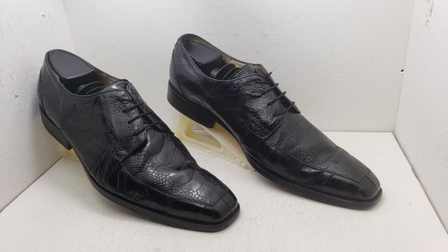 BELVEDERE Black Ostrich Men’s Oxford Dress Handmade Men’s Shoes Size 12 E - Picture 9 of 12