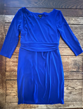 GORGEOUS ROYAL BLUE DRESS ANN TAYLOR SHEATH JERSEY KNIT Boho Dressy VERSATILE 6