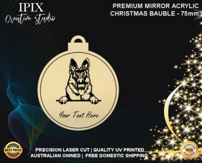 Personalised Acrylic Christmas Dog Bauble - GERMAN SHEPHERD #8 | Premium | Xmas 