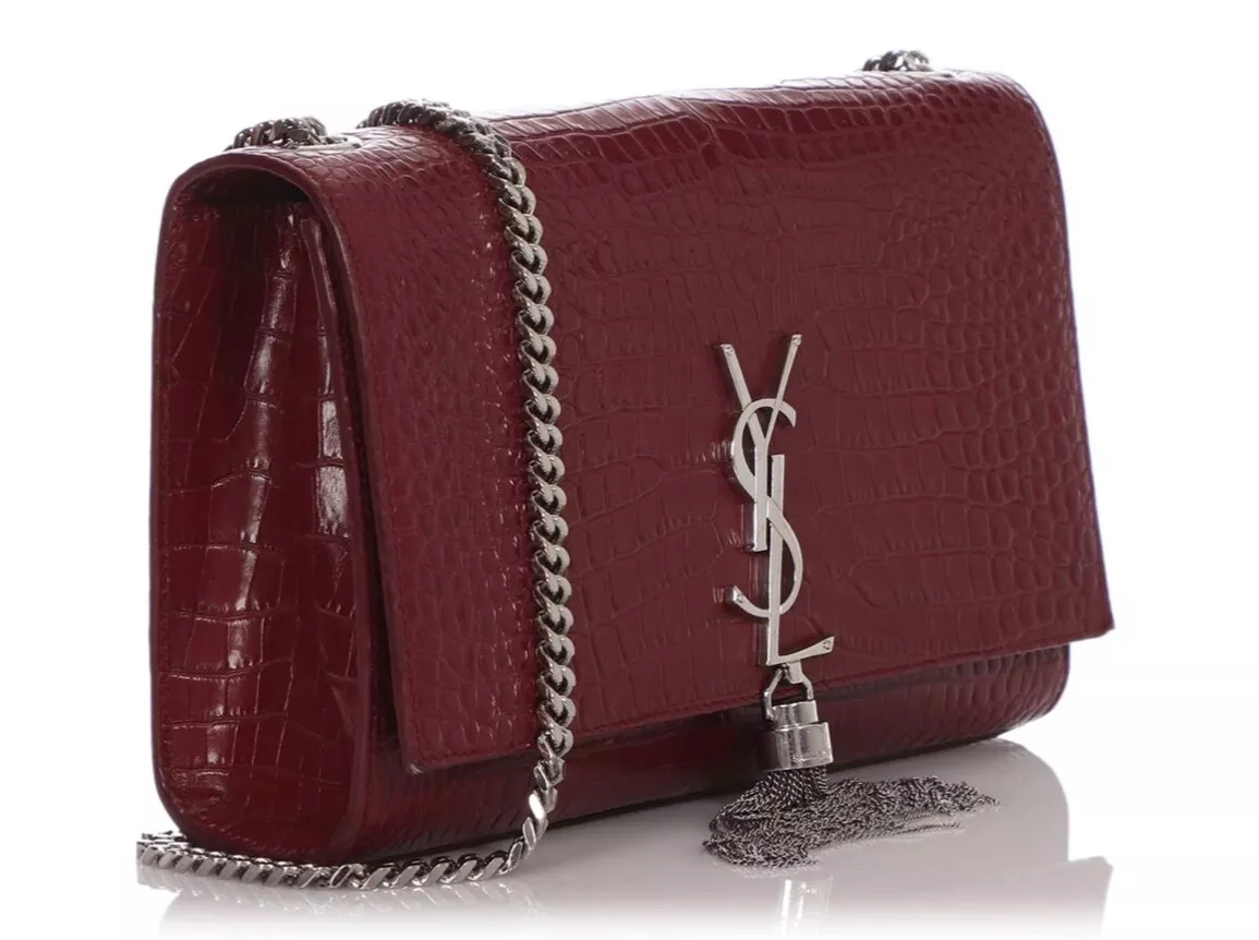 Saint Laurent Medium Kate Leather Shoulder Bag in Red