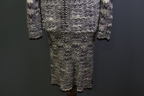 MISSONI Gray Merino Knit Bodycon A-Line Sweater Dress Size 6 - Picture 3 of 20