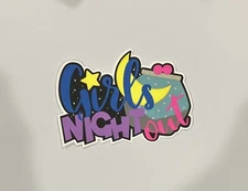 Girls Night Out Scrapbook Title Handmade Paper Pierced Die Cut