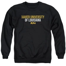 Xavier Louisiana Adult Crewneck Sweatshirt Stacked, Black, S-3XL