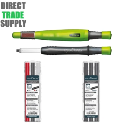 PICA Big Dry LongLife Construction Marker - Refillable Carpenter Push Pencil