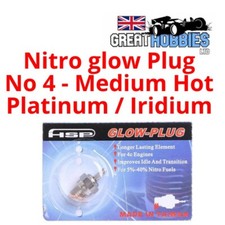 Nitro glow Plug No 4 - Good All Rounder for general use - Platinum / Iridium