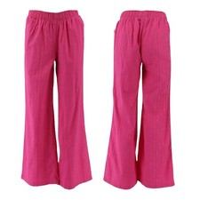 DG2 Diane Gilman SoftCell Wide Leg Pant Stripe Stretch Waist Pink Petite 697-542