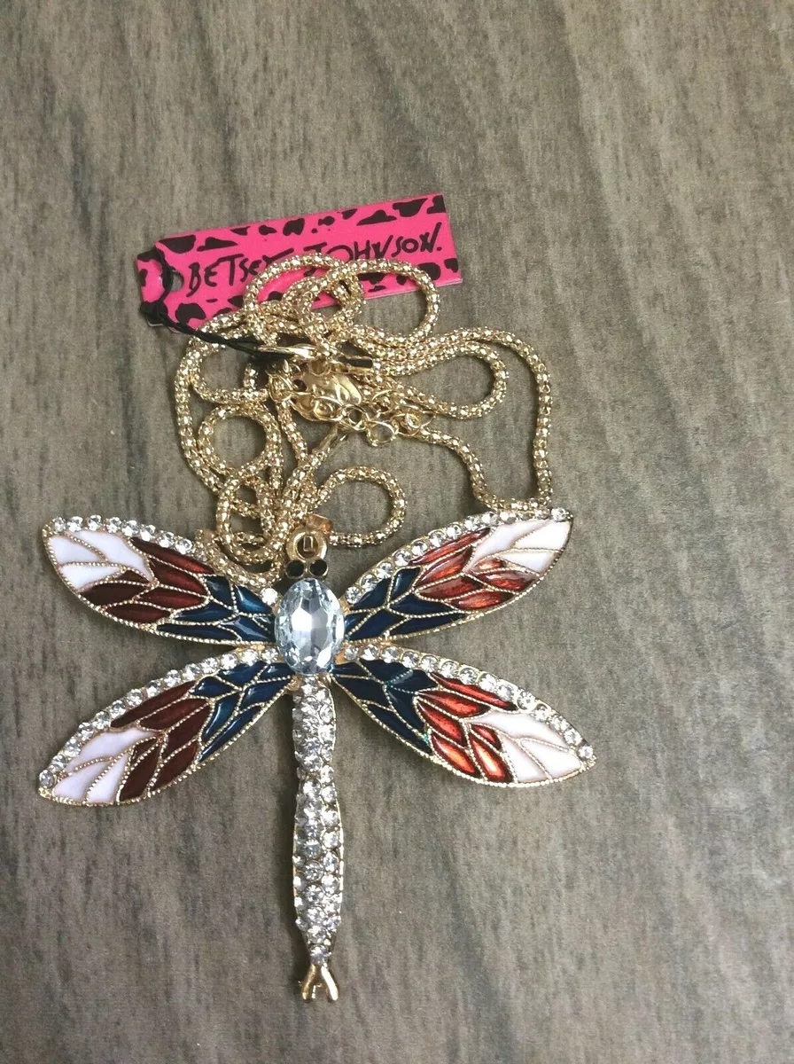 Betsey johnson sale dragonfly necklace