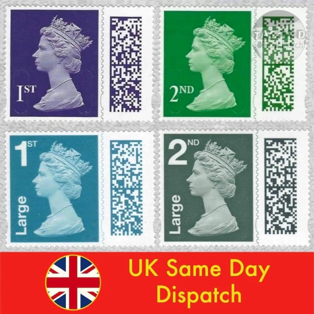 1st Class 2nd Class Stamps Large First Second Postage 100 Genuine Letter 1 4 8