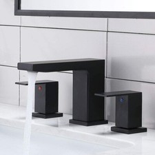 VCCUCINE Modern 2 Handle 3 Holes Solid Brass Matte Black Lavatory Vanity Sink