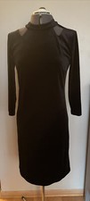 nine west sz 4 long sleeve velvet Stretchy dress Knee Lngth Black Lined Party