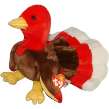 Ty Beanie Baby 💜 GOBBLES THE TURKEY 5.5"  Stuffed Plush NEW MWMT's