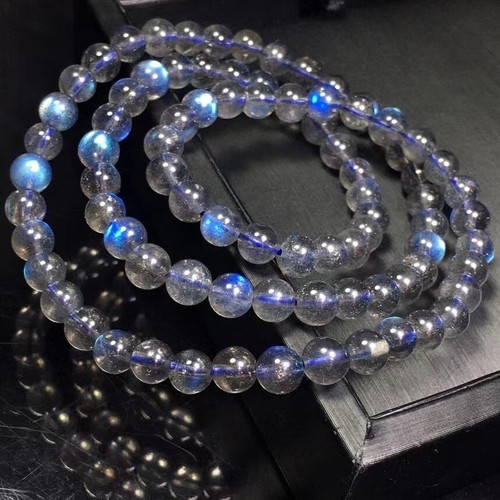 6.6mm Natural Labradorite Rainbow Light Gemstone Beads Bracelet AAAA - Picture 5 of 6