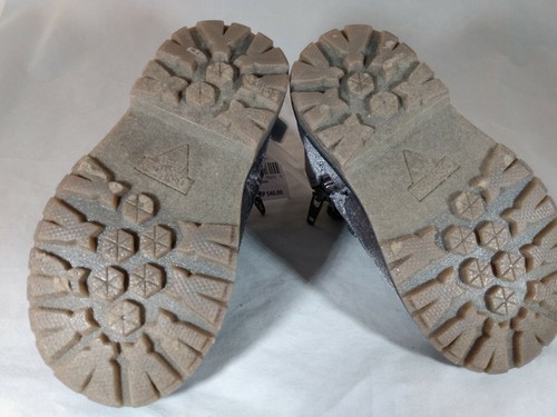 Bebé Niño Pequeño DOCs Estilo Botas Niñas Talla 6 Oshkosh 6 Gris Terciopelo Cremallera Lateral y Corbata - Imagen 4 de 8