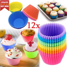 12 x stampi per muffin in silicone colorato stampo tazze muffin cupcake stampo da forno