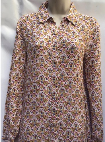 New Next Size 12 Yellow Red Paisley Print Relaxed Shirt Midi Maxi Dress Work - Picture 5 of 20
