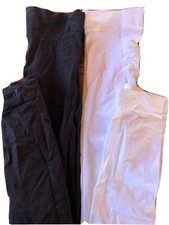 2 Pair of Big Girls Footless Tights, Dance Tights, 1 Black 1 White - 051