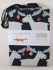 SCION MARTY MOOSE CHRISTMAS COTTON BEDDING DUVET COVER PILLOWCASES SET DOUBLE