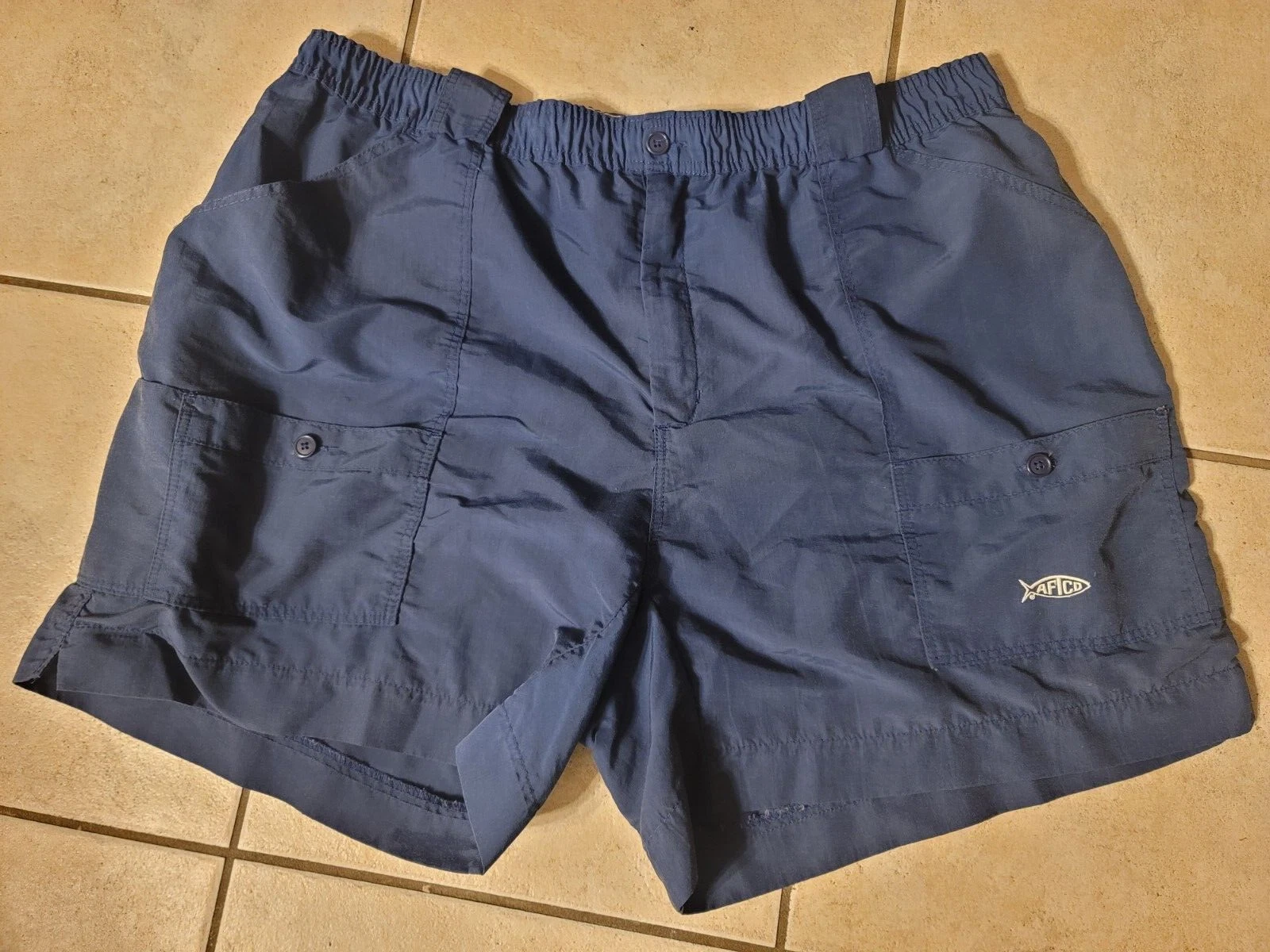 Aftco Bluewater Men's Size 44 Original Fishing Boating Blue Cargo Shorts