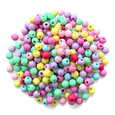 200 Pastel Bubblegum Beads 6mm Round Acrylic Opaque Spacer Beads Jewelry Crafts