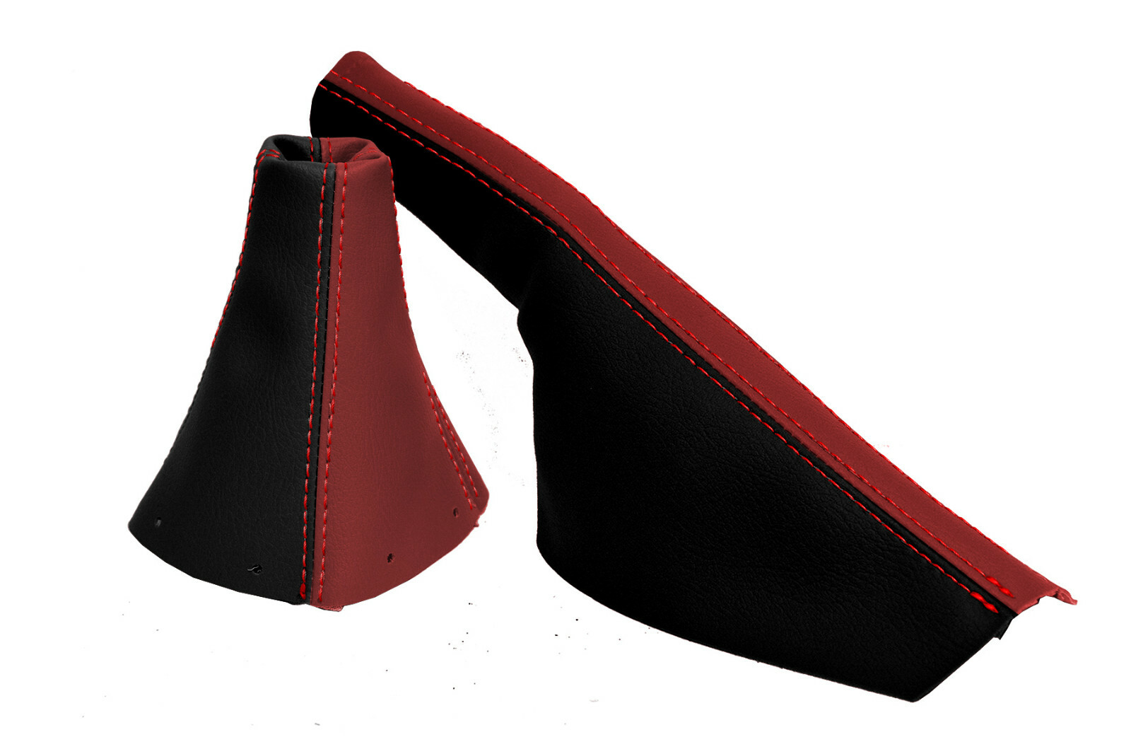 Manual & E Brake Boot Cover Leather for Audi TT 19982006 Black & Red