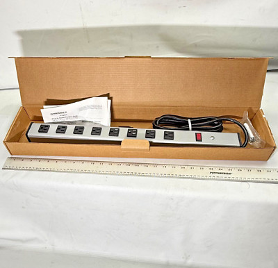 Wiremold, UL300BC, Power Strip 8 Outlets, 24'' Length, 15 Amp, 6 Foot Cord - New