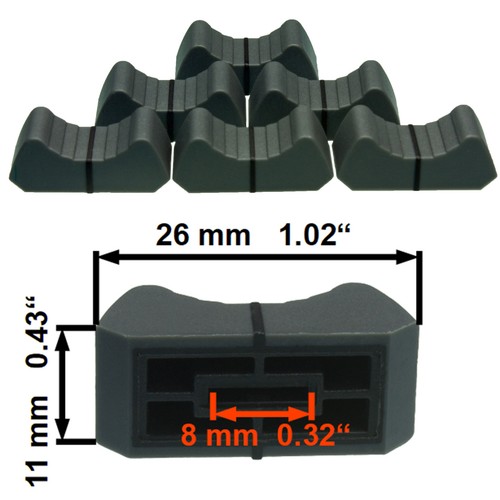 SIFAM 2x TAPPO MANOPOLA FADER NERO 18,5mm Cursore Potenziometro - Foto 13