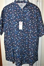 Izod Saltwater Performance Short Sleeve Shirt NEW Club Blue