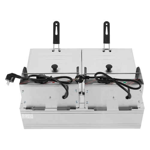 12L Gastro Friteuse Edelstahl Elektro Fritöse Doppel Fritoese mit Frittier 5000W - Bild 16 von 24