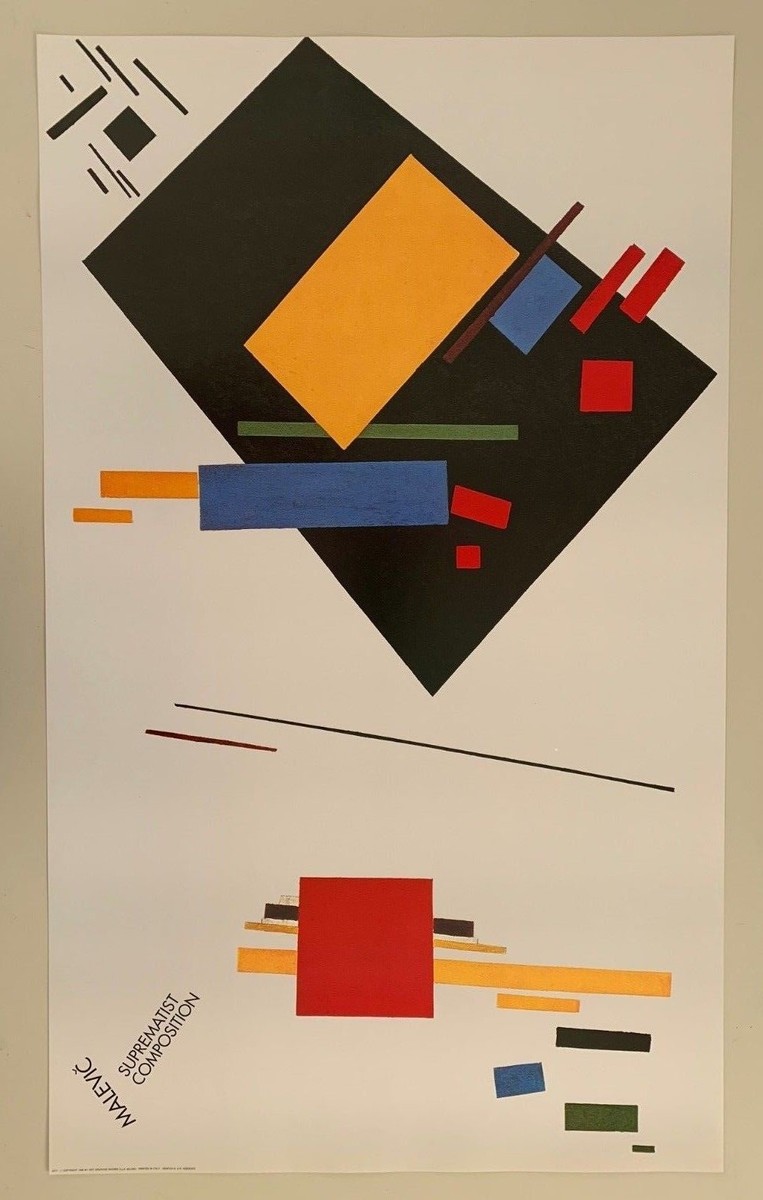 MALEVIC,'SUPREMATIST COMPOSITION ' RARE 1990 ART PRINT | eBay