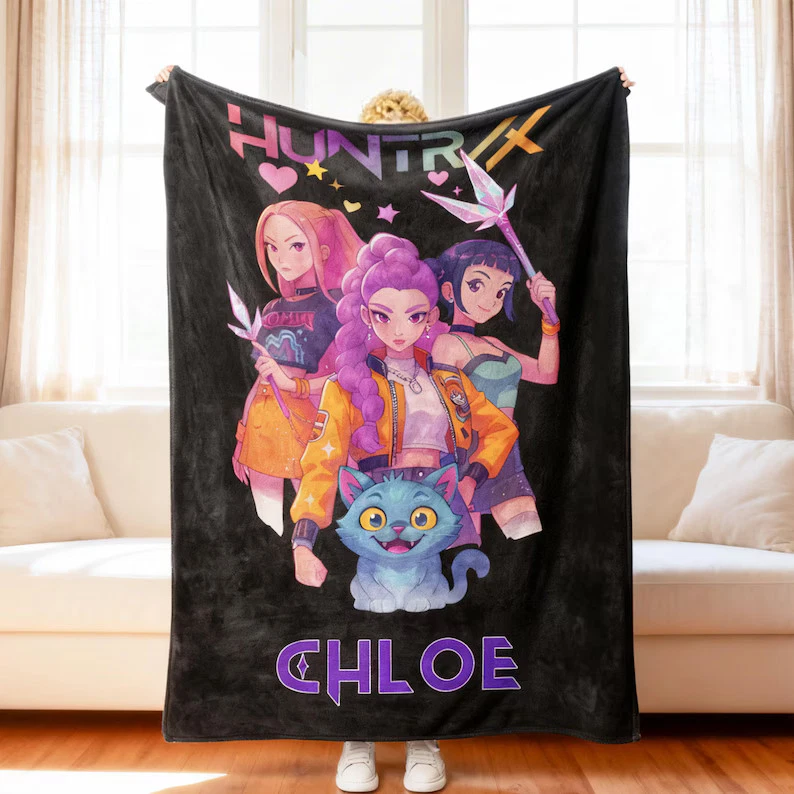 Personalized Kpop Demon Hunters K-pop Fun Gift Fleece Blanket