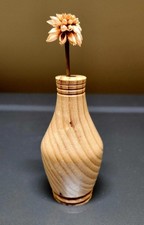 Hand turned wood bud vase