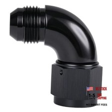 90 Degree Male to Female Swivel Full Flow Fitting 10AN Black - 90 Degree