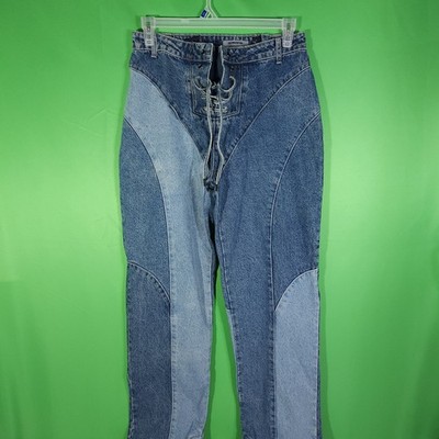 Maniere De Voir Jeans Womans Size 8 US Patchwork Denim Pants