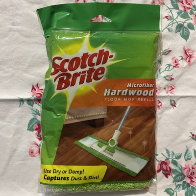 Scotch-Brite Hardwood Floor Mop Refill Microfiber Captures Dirt&Dust Washable