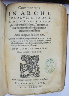 ALCHIMIE. PARACELSE. Commentaria in Archidoxorum. 1584